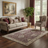 5' X 8' Burgundy And Beige Oriental Washable Area Rug With UV Protection