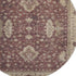 8' Burgundy And Beige Oriental Washable Round Rug With UV Protection