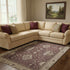 8' X 10' Burgundy And Beige Oriental Washable Area Rug With UV Protection