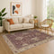8' X 10' Burgundy And Beige Oriental Washable Area Rug With UV Protection