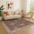 8' X 10' Burgundy And Beige Oriental Washable Area Rug With UV Protection