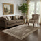 5' X 8' Brown And Beige Oriental Washable Area Rug With UV Protection