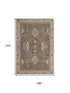 9' X 12' Brown And Beige Oriental Washable Area Rug With UV Protection