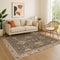 9' X 12' Brown And Beige Oriental Washable Area Rug With UV Protection
