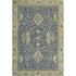 5' X 8' Blue And Olive Green Oriental Washable Area Rug With UV Protection