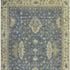 5' X 8' Blue And Olive Green Oriental Washable Area Rug With UV Protection