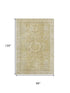 8' X 10' Beige And Gold Oriental Washable Area Rug With UV Protection