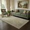 5' X 8' Brown And Beige Oriental Washable Area Rug With UV Protection