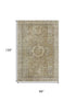 8' X 10' Brown And Beige Oriental Washable Area Rug With UV Protection