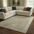 8' X 10' Brown And Beige Oriental Washable Area Rug With UV Protection