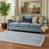 5' X 8' Blue And Gray Oriental Washable Area Rug With UV Protection