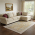 8' X 10' Gold And Beige Oriental Washable Area Rug With UV Protection