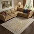 9' X 12' Gold And Beige Oriental Washable Area Rug With UV Protection