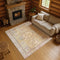 9' X 12' Gold And Beige Oriental Washable Area Rug With UV Protection