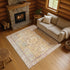 9' X 12' Gold And Beige Oriental Washable Area Rug With UV Protection