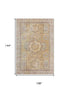 9' X 12' Gold And Beige Oriental Washable Area Rug With UV Protection