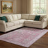 8' X 10' Pink And Gray Oriental Washable Area Rug With UV Protection