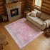 8' X 10' Pink And Gray Oriental Washable Area Rug With UV Protection