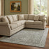8' X 10' Pewter And Silver Oriental Washable Area Rug With UV Protection