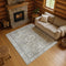 8' X 10' Pewter And Silver Oriental Washable Area Rug With UV Protection