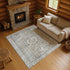 8' X 10' Pewter And Silver Oriental Washable Area Rug With UV Protection