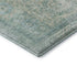 8' Turquoise And Beige Oriental Washable Round Rug With UV Protection