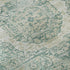 8' Turquoise And Beige Oriental Washable Round Rug With UV Protection