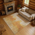 8' X 10' Copper And Beige Abstract Washable Area Rug With UV Protection