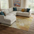 8' X 10' Copper And Beige Abstract Washable Area Rug With UV Protection