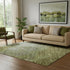 5' X 8' Olive Green And Beige Abstract Washable Area Rug With UV Protection