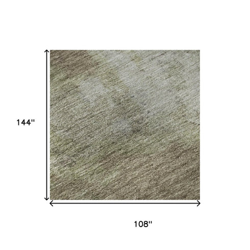 9' X 12' Taupe And Beige Abstract Washable Area Rug With UV Protection