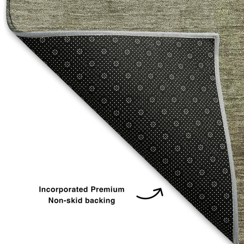 9' X 12' Taupe And Beige Abstract Washable Area Rug With UV Protection