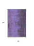 5' X 8' Eggplant And Purple Abstract Washable Area Rug With UV Protection