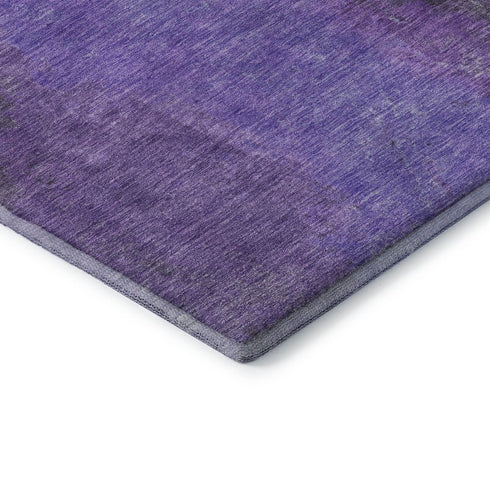 8' X 10' Eggplant And Purple Abstract Washable Area Rug With UV Protection