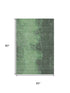5' X 8' Fern Green And Sage Abstract Washable Area Rug With UV Protection