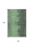 8' X 10' Fern Green And Sage Abstract Washable Area Rug With UV Protection
