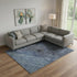 9' X 12' Navy Blue And Gray Abstract Washable Area Rug With UV Protection