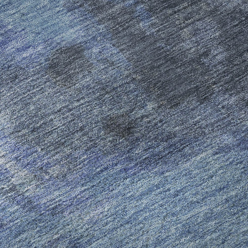 9' X 12' Navy Blue And Gray Abstract Washable Area Rug With UV Protection