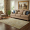 5' X 8' Brown And Blue Oriental Washable Area Rug With UV Protection