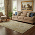 5' X 8' Brown And Blue Oriental Washable Area Rug With UV Protection
