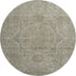 8' Gray And Silver Oriental Washable Round Rug With UV Protection