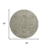 8' Gray And Silver Oriental Washable Round Rug With UV Protection