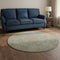 8' Gray And Silver Oriental Washable Round Rug With UV Protection