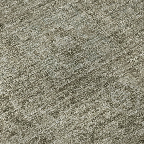 8' X 10' Gray And Silver Oriental Washable Area Rug With UV Protection
