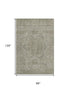 8' X 10' Gray And Silver Oriental Washable Area Rug With UV Protection