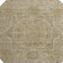 8' Tan And Beige Oriental Washable Round Rug With UV Protection