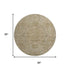 8' Tan And Beige Oriental Washable Round Rug With UV Protection