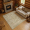8' X 10' Tan And Beige Oriental Washable Area Rug With UV Protection