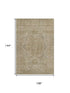9' X 12' Tan And Beige Oriental Washable Area Rug With UV Protection