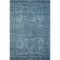 5' X 8' Blue And Navy Blue Oriental Washable Area Rug With UV Protection